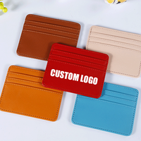 Pemegang kartu kredit kulit Pu Id pemegang kartu bisnis grosir dompet bisnis murah untuk wanita tas OPP modis modis