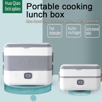 Boîte à lunch électrique anti-fuite, chauffe-aliments de grande capacité avec récipient en acier inoxydable de 2,4 L, chauffe-aliments portable
