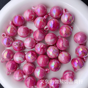 Alpine Cream Colored 16mm Round <b>Beads</b> With Hanging Hole Plated <b>Plastic</b> Resin For DIY Handmade Car Pendant Ornament Beading - Product Image 4