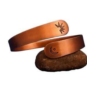 Authentic Smooth Stamped Personalized Inscription Solid Metal Cuff Fashionable Metal Jewelry Exquisite Design - Product Image 1