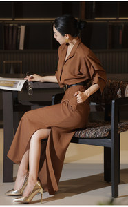 Robe <span class=keywords><strong>de</strong></span> <span class=keywords><strong>maternité</strong></span> professionnelle haut <span class=keywords><strong>de</strong></span> gamme pour femme, style <span class=keywords><strong>déesse</strong></span>, vintage chic, élégante, amincissante à <span class=keywords><strong>la</strong></span> taille, à manches chauve-souris, taille cintrée, pour femme mature. - Product Image 4