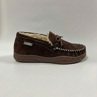 Mocassins pour hommes en daim de vache avec doublure en fausse fourrure, lacets en cuir, semelle TPR, fabrication directe OEM ODM, chaussures chaudes d'hiver