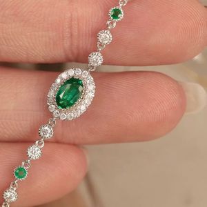 Xinfly Grc 18k Pure Gold Jewelry Natural <b>Gemstone</b> 0.50ct Emerald 0.08ct Diamond <b>Bracelet</b> - Product Image 2