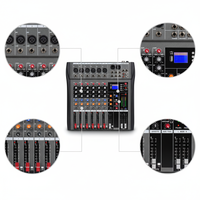 Console de mixage DJ/audio professionnelle 6/8/12/16 canaux avec 16 effets DSP pour studio d'enregistrement, scène et concert