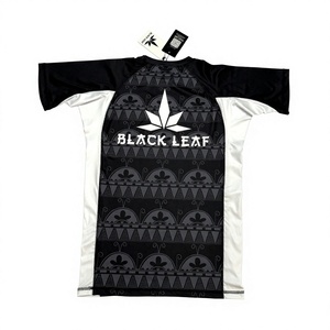 T-shirt de compression unisexe blanc à manches longues, extensible, ajusté, anti-humidité, pour entraînement MMA, avec logo frontal imprimé par transfert thermique - Product Image 2