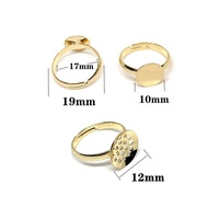 Base de bague ajustable vide en acier inoxydable doré/argenté pour cabochons plats, idéale pour la création de bijoux DIY