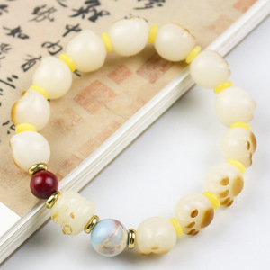 Ice Cream <b>Cat</b> Paw Bodhi Root Bracelet Unisex Everyday Wear Hand Polished Natural Beads Cultural Collectible Jewelry - Product Image 4