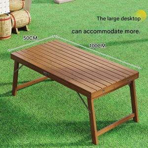 Tables et chaises pliantes modernes en bambou pour l'extérieur, sans installation requise, portables, pour stands, camping, petite taille, adaptées à la maison - Product Image 3