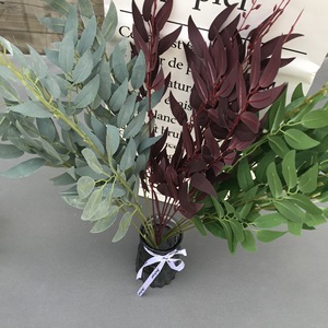 Bán Tại Nhà Máy 5 Dĩa Lá Liễu Lụa Trang Trí Cây Đám Cưới Cành Liễu Nhân Tạo - Product Image 5