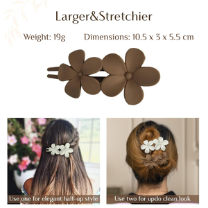 إكسسوارات شعر على شكل زهور من QINGYAN للنساء، مشابك شعر لامعة مسطحة على شكل زهرة، مشابك غير منزلقة بالجملة للنساء والفتيات - Product Image 2
