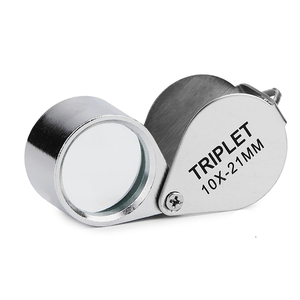 ミニハンドヘルドポケット拡大鏡折りたたみ式ハンドレンズポータブル10Xジュエラールーペジュエリーの傷検出読み取り用 - Product Image 1