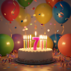 Candela Numero 7 per Feste, 4,5 Cm, Fucsia, Candele per Compleanno - Product Image 3