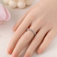 MULA Bague en argent sterling 925 avec double couche de zirconium blanc Bijoux classiques pour mariage, fiançailles ou cadeau de fête