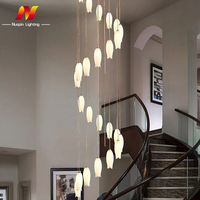 Nouveau design de lustres à suspension en céramique pour décoration de hauts plafonds, villa, escaliers, fleurs, luxe