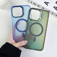 Coque de téléphone magnétique IMD en alliage de zinc avec support de lentille invisible pour iPhone 17 16 15 14 13 12 Pro Max, protection de l'appareil photo