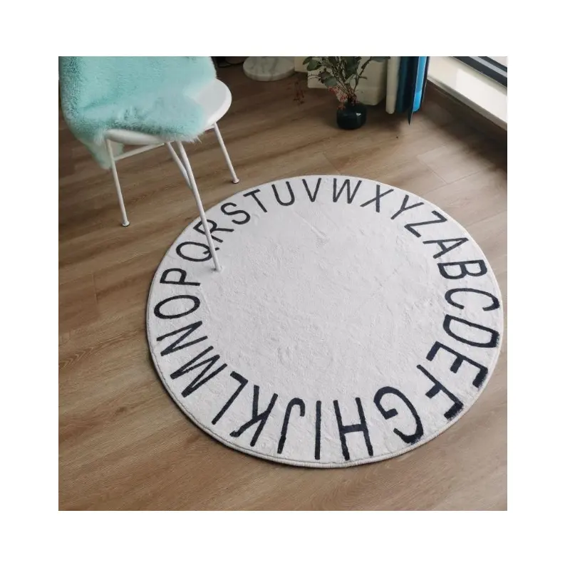 Round Kids ABC Rug Alphabet Nursery Rug for Bedroom Playroom Non Slip Educational Playmat Round Circle Carpet for Classroom Infa