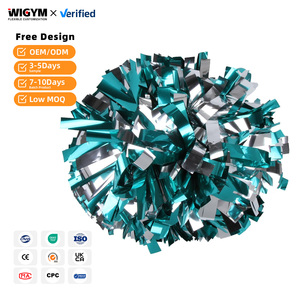 Pompoms d'encouragement pour cheerleading, en métal et plastique, durables et légers, pour les matchs de basketball, football, baseball, volley-ball, personnalisables - Product Image 1