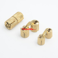 Charnières cylindriques en cuivre pour armoire cachée, charnières de porte en laiton invisibles pour quincaillerie de meubles