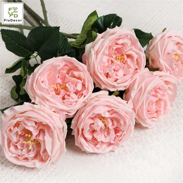 Bán Buôn Nhân Tạo David Austin Rose Flower Cảm Ứng Thực Bắp Cải Hoa Hồng Latex Cưới Trang Trí Hoa Sắp Xếp