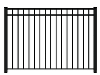 Clôture en acier galvanisé à sommet plat, design classique, facile à assembler, chic et moderne, personnalisable pour jardin