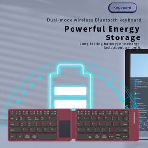 <b>Wireless</b> BT Folding Leather case <b>Keyboard</b> with Touchpad, Silent <b>Keyboard</b>, Portable Business Travel <b>Keyboard</b> for Laptop in Stock - Product Image 3