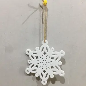 Ornamenti natalizi non finiti fiocco di neve r ornamenti in porcellana artigianato natalizio da appendere con corde per fai da te