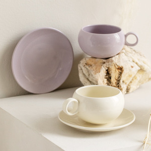 <b>Egg</b> Shape <b>Ceramic</b> Coffee Mug for Home Breakfast Cup With Handle Office Tea Cup and Saucer Set - Product Image 6