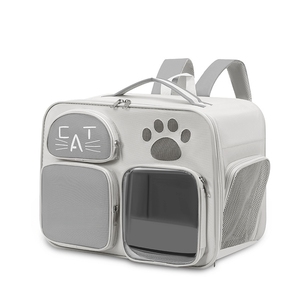 Sac à dos léger pour animaux de compagnie avec fenêtre transparente, maille d'aération latérale, sangles réglables et poche de rangement pour les voyages d'animaux de compagnie - Product Image 3