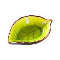 Vente en gros Petites assiettes en céramique modernes en forme de feuille avec impression personnalisée Bols à tremper pour sauce soja Ensemble de vaisselle