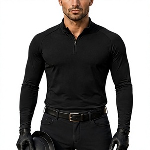 Camisa de Montar a Caballo para Hombre, Duradera, de Algodón, Color Personalizado, Transpirable, de Secado Rápido, Ligera, Estilo Profesional, Capa Base de Cuero PU - Product Image 1
