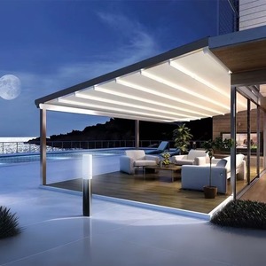 Toldo Retráctil para Pérgola, Toldo de PVC de Fácil Instalación, Aislamiento Térmico para Balcón o Patio, Color Blanco, Control Remoto Automático - Product Image 3
