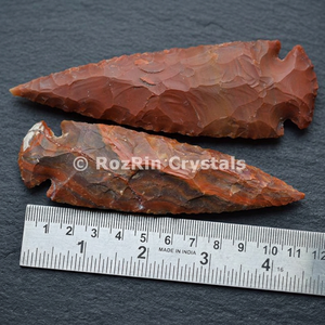 Puntas de Flecha de Ágata India de 4 Pulgadas, Piedra Preciosa Hecha a Mano, Ecológica, Punta de Flecha de Cristal de Forma Libre, Decorativa, Curativa, Coleccionable - Product Image 2