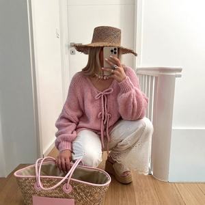 <span class=keywords><strong>Pull</strong></span> en tricot à col noué, couleur unie, style européen et américain, pour femmes, automne-hiver 2025, minimaliste, pour le bureau - Product Image 2