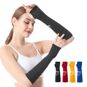 Manguito de compresión deportivo para brazo, con protección UV y efecto refrescante, estilo cubierto y soporte extendido para codo, para voleibol, béisbol y ciclismo - Product Image 3