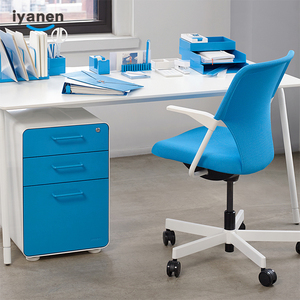 IYANEN Đen Vòng Cố Định Vị Thế Mỏng Cạnh Kim Loại Xử Lý 3 Ngăn Kéo Có Thể Khóa Lưu Trữ Tập Tin Văn Phòng Thép Tủ Hồ Sơ - Product Image 3