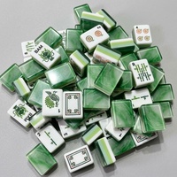 Ensemble de Mahjong Américain de Luxe Moderne Premium 160 Tuiles, Motif Eaux Émeraude, Acrylique Gravé, Écologique, Standard Professionnel