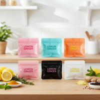 Sachet d'emballage alimentaire refermable en aluminium personnalisé avec fermeture éclair, résistant à l'humidité, à trois soudures latérales, pour échantillons de thé et de café