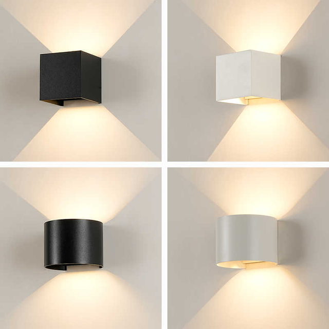 Outdoor Waterproof LED Wall Lamp, 4-Leaf Dimmable Square Exterior Wall Light, Simple Sconce for Balcony, Hotel