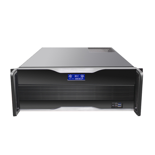 Desktop HTPC Industrial Pc 4u Rack Mount Chassis with LCD Display Short Depth 4u Atx Computer Server Cases