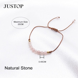 Minimalist Custom Women Adjustable Multicolor Stone Boho Beaded <b>Charm</b> <b>Bracelet</b> Supplier Rhodium Plated Environmental Friendly - Product Image 2