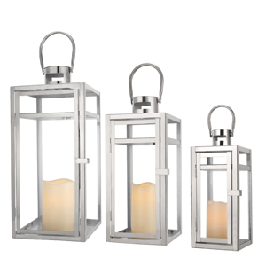 ชุดโคมไฟเทียนโลหะ 3 ชิ้น พร้อมแผงกระจก สำหรับตกแต่งบ้าน สวน งานแต่งงาน - Product Image 4