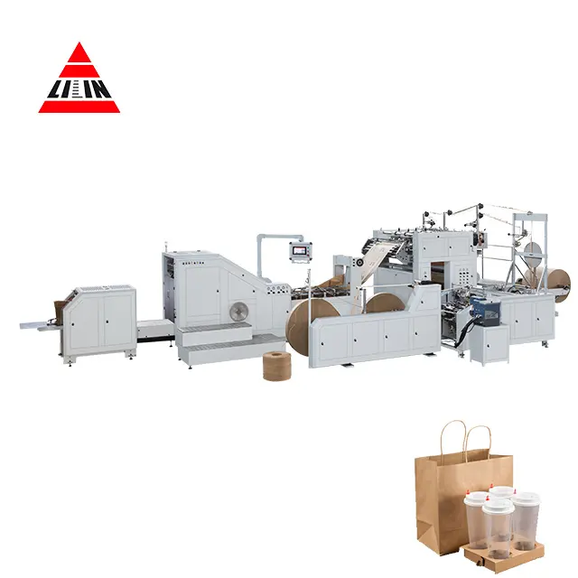 LSB330R-fiambrera de papel automática, máquina de fabricación de bolsas, fiambrera de papel