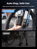 Compresseur d'air portable UGREEN, gonfleur de pneus 150 PSI, pompe à air avec batterie, lumière LED, sans fil, pour voitures, vélos, ballons