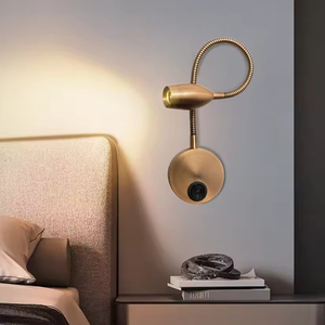 Lampe de lecture murale moderne de couleur bronze, en aluminium, pour chambre d'hôtel, design flexible, éclairage focalisé, 3W - Product Image 2