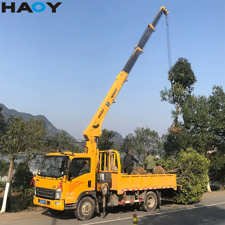 HAOY 5 Ton braccio telescopico telecomando altri con rimorchio per la costruzione di sollevamento traino Auto Auto caricatore gru per camion