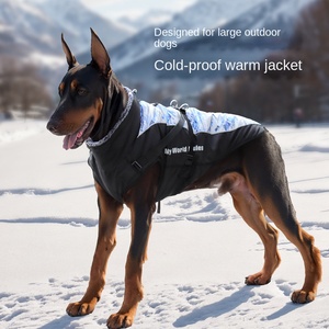 Hot Sale Große Hunde kleidung Bekleidung Baumwolle Gepolsterte Jacke mit dickem Fleece futter Warme reflektierende mittlere Outdoor-Haustier kleidung - Product Image 2