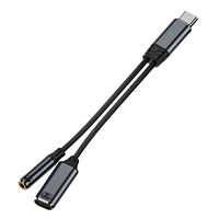 Adaptateur de charge rapide 2-en-1 PD 100W Type-C vers prise casque 3,5 mm avec son Hi-Fi et prise audio auxiliaire pour iPhone 17/16/15