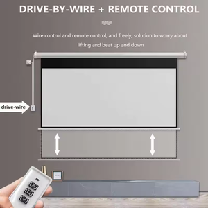 Newset 84 pulgadas Cine en Casa película motorizada eléctrica montaje en pared Cine en Casa Pantalla de proyector para oficina escuela - Product Image 5