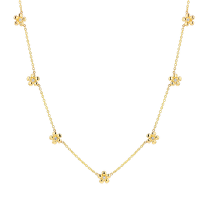 नए आगमन 14k सोने की प्लेटेड गर्मियों में अच्छे आकर्षण फूल पीतल की परत चोकर हार पार्टी के गहने - Product Image 1