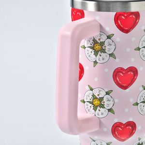 Vasos Personalizados para Regalo de San Valentín, Transferencias DTF con Diseño de Corazón, Vaso Sublimado de 40oz con Asa, Envío desde Almacén en EE. UU. - Product Image 6